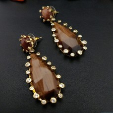 Vintage style gemstone dangle earrings